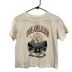 JUNIORS Colorado Rocky Mountains Graphic Tee Nature Hiking Outdoors‎ XL